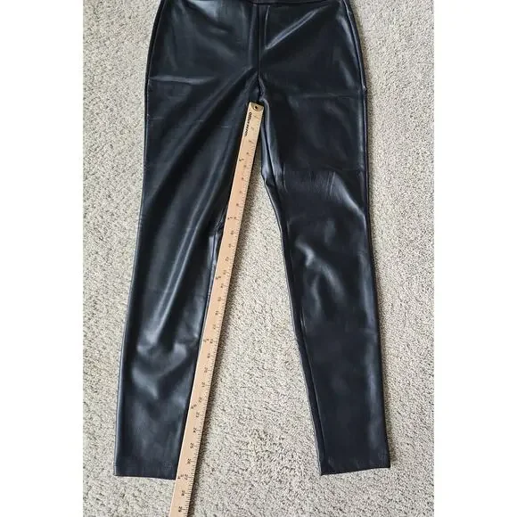 SO Leggings Womens High Rise Skinny Leg Pockets Medium 100% Polyester Pleather - Picture 5 of 6